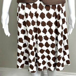 Valentino Brown and White Skirt - Vintage